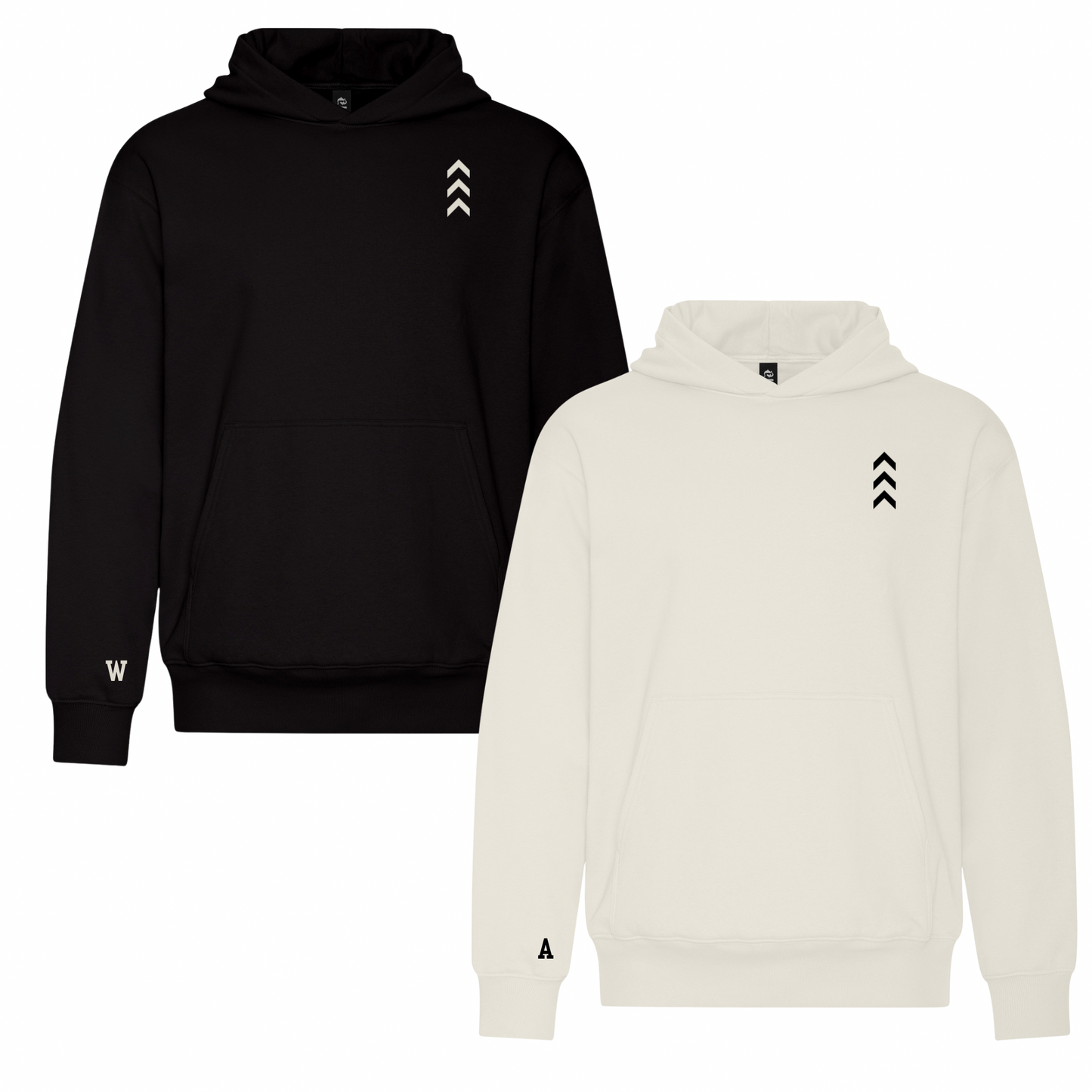 DUO HOODIES + CUSTOM INITIALS - SNOW