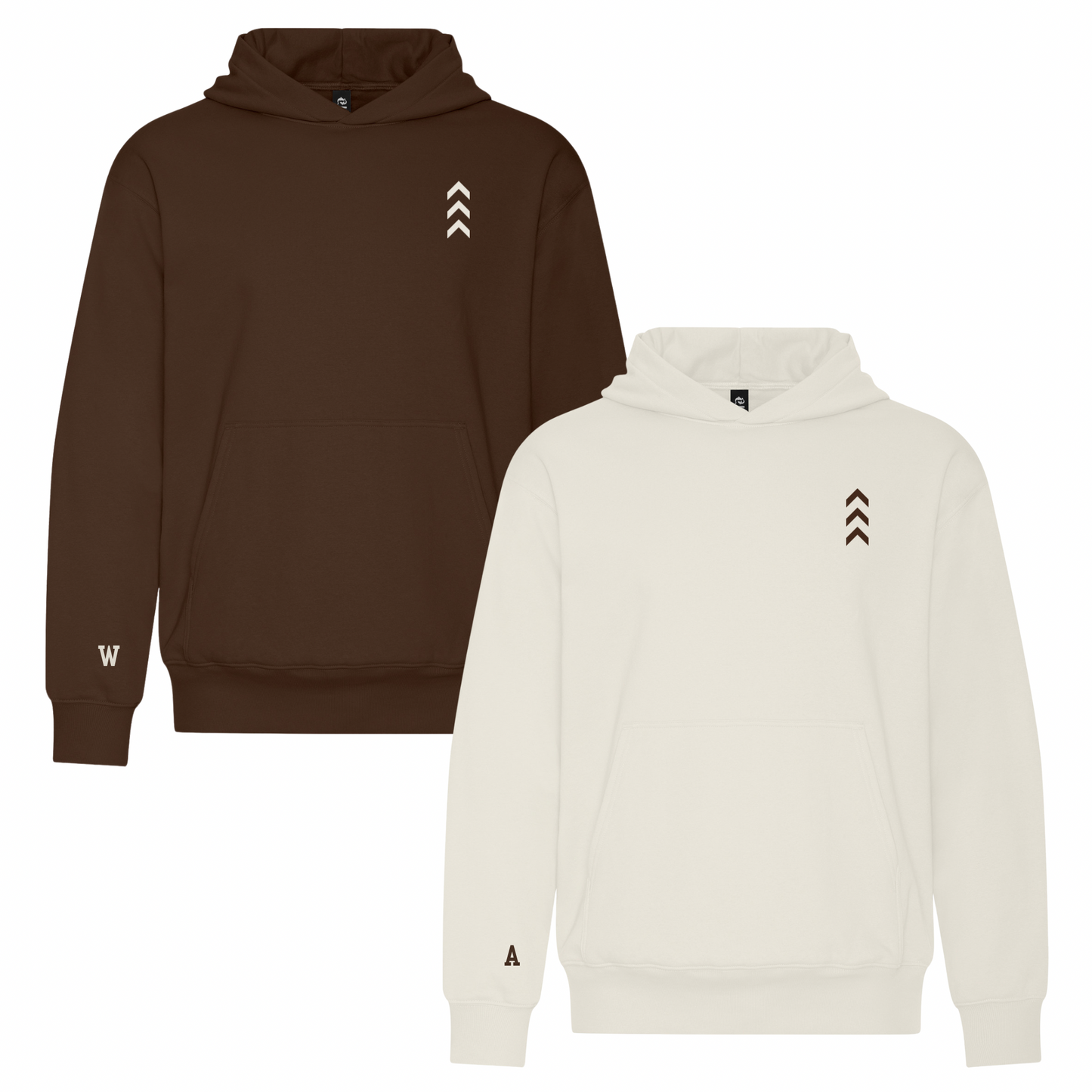 DUO HOODIES + CUSTOM INITIALS - COCOA