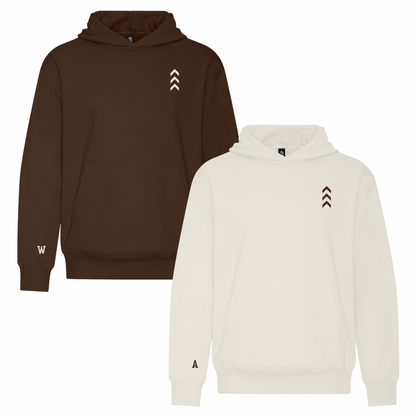 DUO HOODIES + CUSTOM INITIALS - COCOA