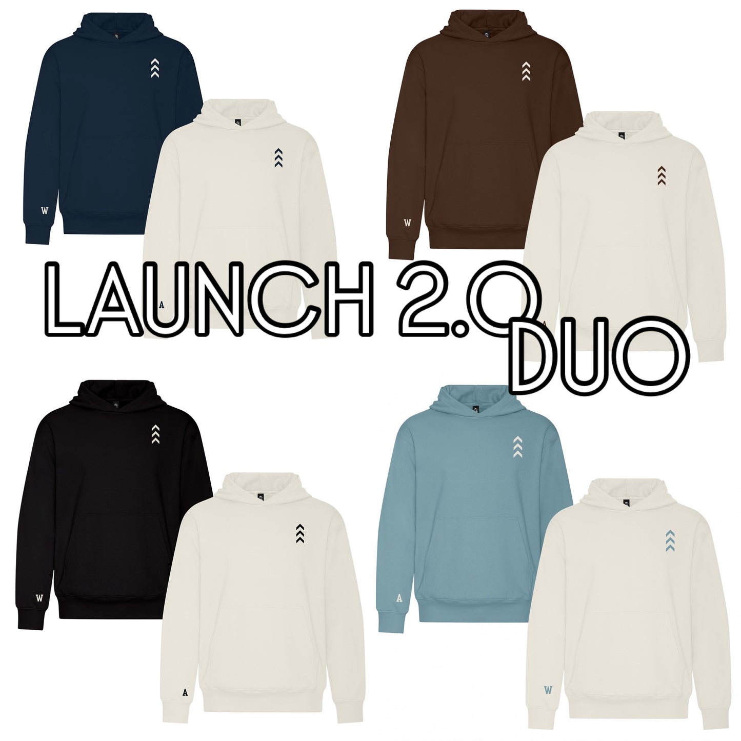 DUO HOODIES + CUSTOM INITIALS - ICE